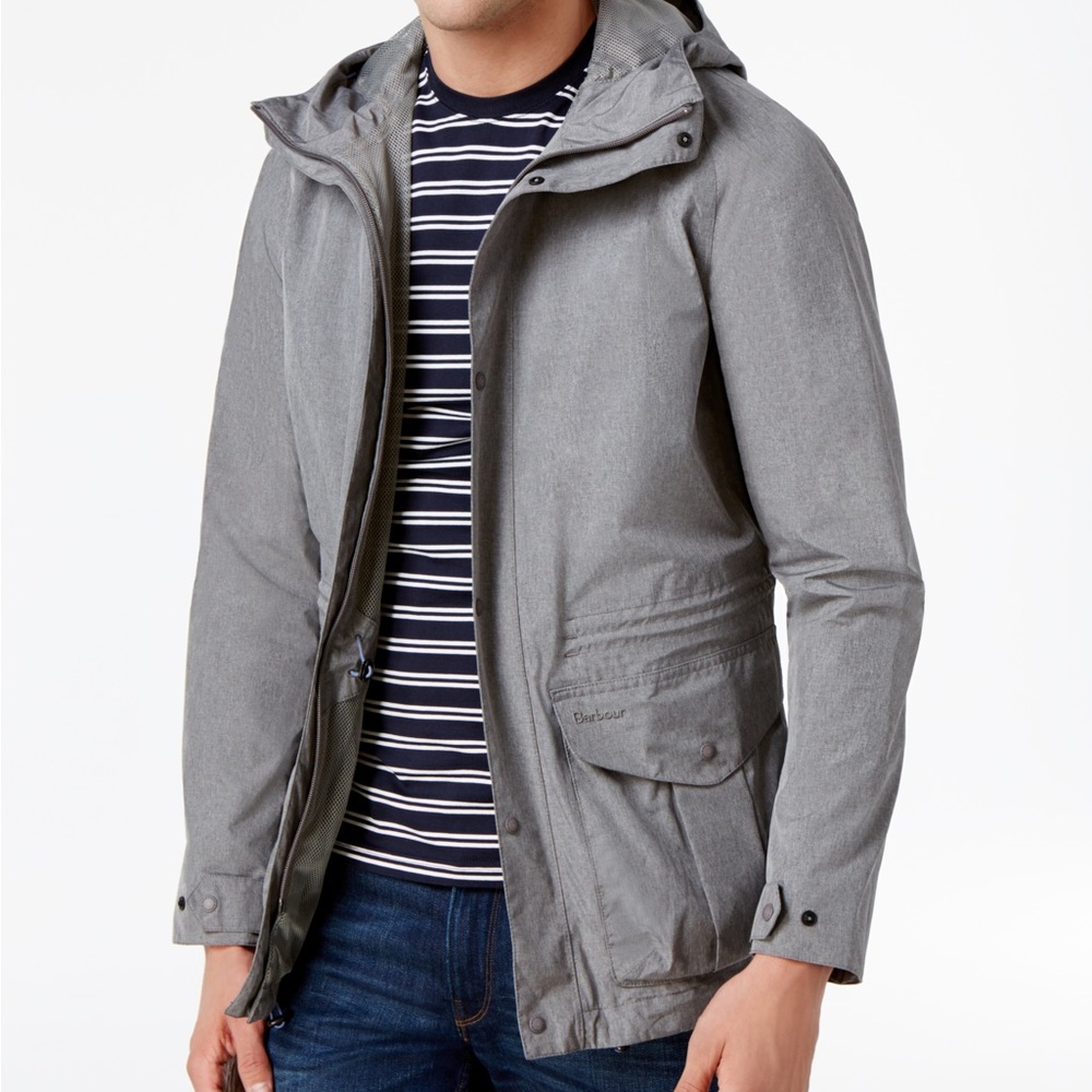 Mull Waterproof Jacket in Grey Marl by Barbour